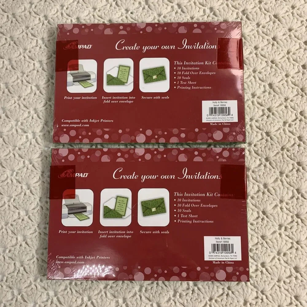 Lot Of AMPAD PRINTABLE CREATE YOUR OWN HOLIDAY 66 COUNT INVITATIONS 3 Styles